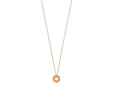 Collar Disco, Cadena 40-42 Cm, Oro Rosa 18k - Imagen Estandar - 1