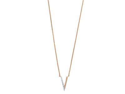 Collar Motivo V, Diamantes 0,05ct, 40-45 Cm, Oro Rosa 18k - Imagen Estandar - 2