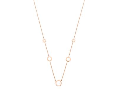 Collar Forçat Redondo, 5 Crculos En Gota, 40-42 Cm, Oro Rosa 18k