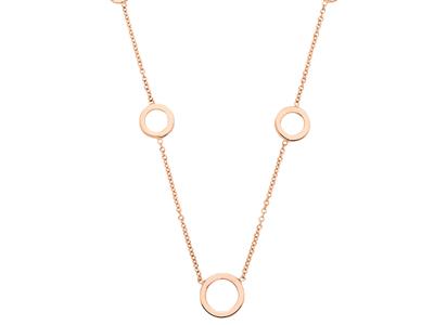 Collar De Cadena De Eslabón Forzadoredonda, 5 Círculos En Cascada, 40 -42 cm, Oro Rosa De 18 Quilates - Imagen Estandar - 2