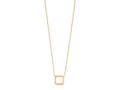 Collar Forçat Redondo, Motivo Cuadrado, 40-42 Cm, Oro Rosa 18k