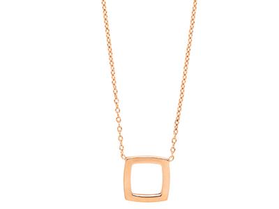 Collar De Cadena Redonda For\at, Motif Carr{, 40-42 cm, Oro Rosa De 18quilates - Imagen Estandar - 2
