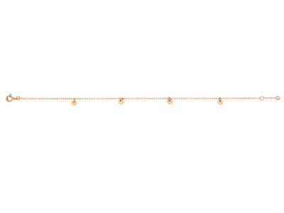 Pulsera Redonda De Cadena Forçat, 4 Rombos, 17-18 Cm, Oro Rosa De 18 Quilates