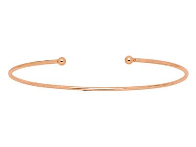 Pulsera Calada Maciza, Alambre Redondo 1,5 Mm, 2 Bolas, 62 X 46 Mm, Oro Rosa 18k - Imagen Estandar - 1