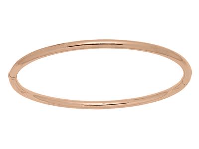 Pulsera Brazalete, Alambre Redondo Macizo 3 Mm, 63 X 53 Mm, Oro Rojo 18k - Imagen Estandar - 1