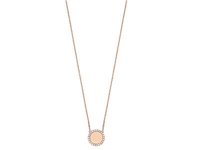 Collar Jeton Engastado Con Diamantes 0,19ct, 42 Cm, Oro Rosa 18k - Imagen Estandar - 1