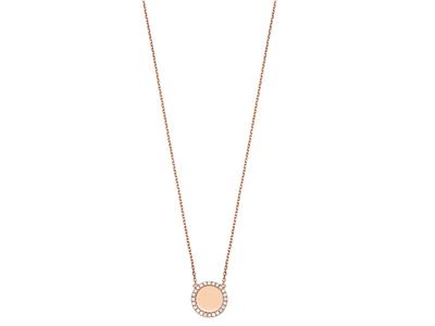 Collar Jeton Engastado Con Diamantes De 0,19 Ct, 42 cm, Oro Rosa De 18quilates - Imagen Estandar - 1