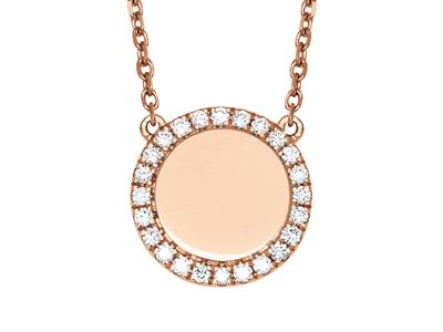 Collar Jeton Engastado Con Diamantes 0,19ct, 42 Cm, Oro Rosa 18k - Imagen Estandar - 2