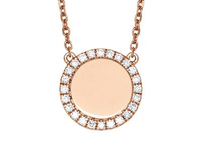 Collar Jeton Engastado Con Diamantes De 0,19 Ct, 42 cm, Oro Rosa De 18quilates - Imagen Estandar - 2