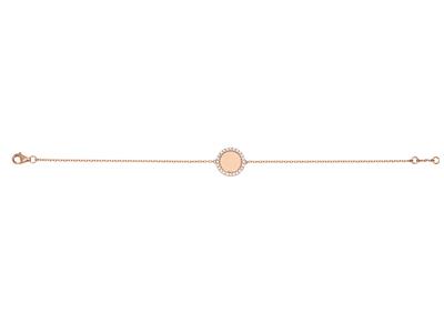 Pulsera Jeton Engastada Con Diamantes 0,19ct, 17,5 Cm, Oro Rosa 18k - Imagen Estandar - 1