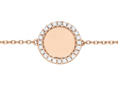 Pulsera Jeton Engastada Con Diamantes 0,19ct, 17,5 Cm, Oro Rosa 18k - Imagen Estandar - 2