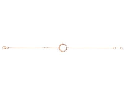 Pulsera De Cadena Circular Con Diamantes De 0,08 Quilates Y Cadena, 16-18 cm, Oro Rosa De 18 Quilates - Imagen Estandar - 1