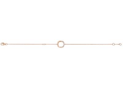 Pulsera Cadena Cojn Con Diamantes 0,08ct En Cadena, 16-18 Cm, Oro Rosa 18k