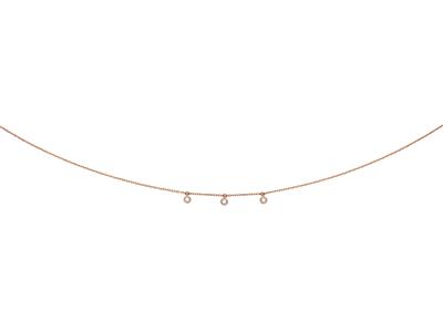 Collar 3 Colgantes, Diamantes 0,09ct, 38-40-42 Cm, Oro Rosa 18k - Imagen Estandar - 1