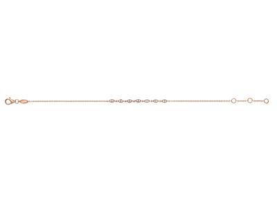 Pulsera Cadena Diamantes 0,12ct, 16-17-18 Cm, Oro Rosa 18k - Imagen Estandar - 1