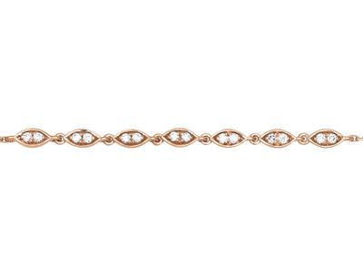 Pulsera Cadena Diamantes 0,12ct, 16-17-18 Cm, Oro Rosa 18k - Imagen Estandar - 2