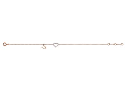 Pulsera De Cadena Love U Con Diamantes De 0,06 Ct, 15,5-16,5-17,5 cm, Oro Rosa De 18 Quilates - Imagen Estandar - 1