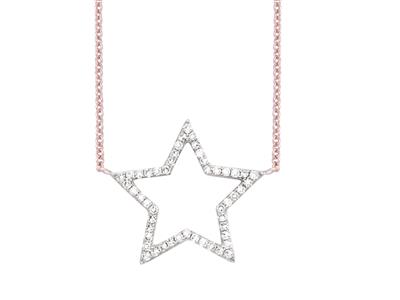 Collar Etoile, Diamantes De 0,14 Ct, 38-40-42 cm, Oro Rosa De 18 K - Imagen Estandar - 1