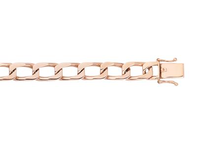 Pulsera Con Brazalete Curvo Macizo De 9 Mm, 21 Cm, Oro Rosa De 18 Quilates