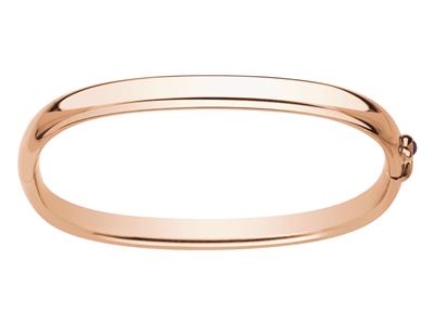 Pulsera Tubo Oval 5,50 Mm, Forma Rectangular 57 X 45 Mm, Oro Rojo 18k