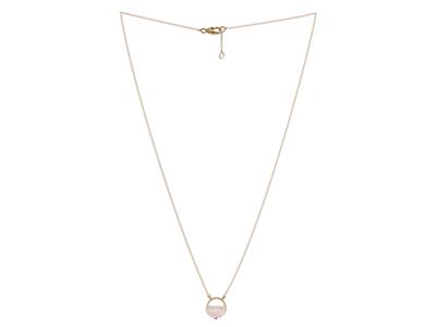 Collar Circular, Diamantes 0,05 Ct Y Cuarzo Rosa 0,33 Ct, Diametro Interior 10 Mm, 40,50-42 Cm, Oro Rosa 18 Kt - Imagen Estandar - 2