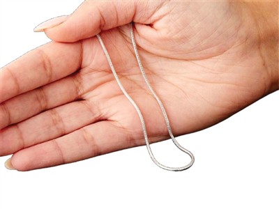 Cadena De Serpiente Redonda 1,6 mm,55 cm, Plata 925 - Imagen Estandar - 4
