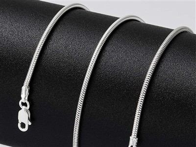 Cadena Tipo Serpiente Redonda 1,6 mm, 76 cm, Plata 925 - Imagen Estandar - 5