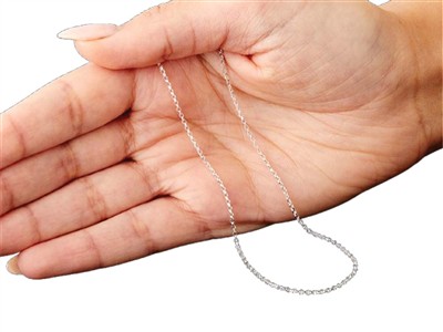 Cadena De Malla Jaseron Diamantado 1,4 mm, 71 cm, Plata 925 - Imagen Estandar - 5