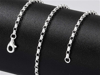 Cadena De Eslabón Belcher Diamantado 2,2 mm, 55 cm, Plata 925 Británico - Imagen Estandar - 4