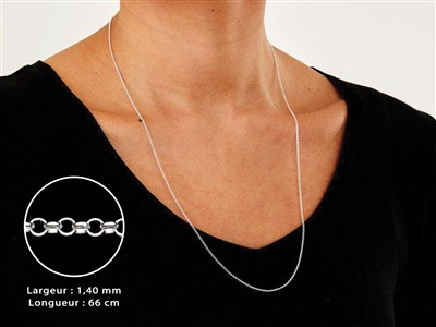 Cadena De Malla Jaseron 1,4 mm, 66 cm, Plata 925 - Imagen Estandar - 3