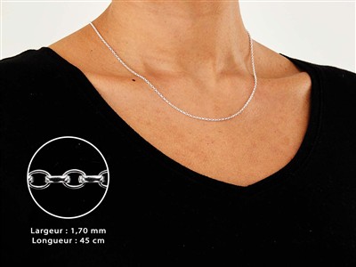 Cadena De Malla Jaseron 1,70 mm, 45 cm, Plata 925 - Imagen Estandar - 3