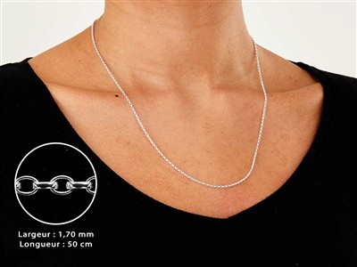 Cadena De Malla Jaseron 1,70 mm, 50 cm, Plata 925 - Imagen Estandar - 3