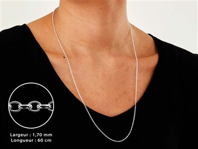 Cadena De Malla Jaseron 1,7 mm, 60 cm, Plata 925 - Imagen Estandar - 3