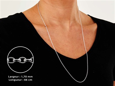 Cadena De Malla Jaseron 1,7 mm, 66 cm, Plata 925 - Imagen Estandar - 3