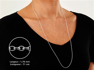 Cadena De Malla Jaseron 1,7 mm, 71 cm, Plata 925 - Imagen Estandar - 3