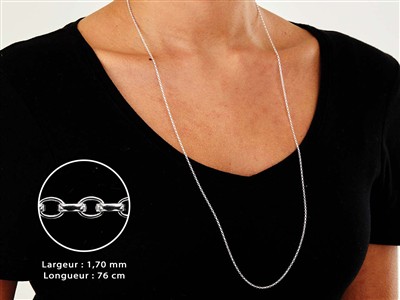 Cadena De Malla Jaseron 1,7 mm, 76 cm, Plata 925 - Imagen Estandar - 3
