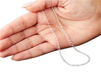 Cadena De Malla Jaseron 2,1 mm, 40 cm, Plata 925 - Imagen Estandar - 5