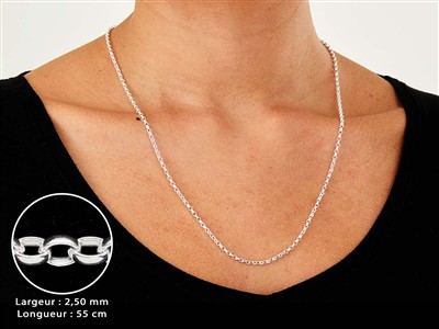 Cadena De Malla Jaseron 2,5 mm, 55 cm, Plata 925 - Imagen Estandar - 3