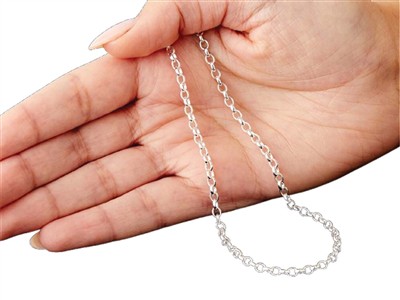 Cadena De Malla Jaseron 2,5 mm, 60 cm, Plata 925 - Imagen Estandar - 5
