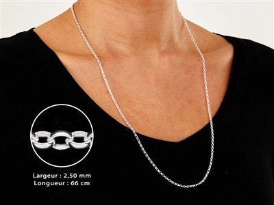 Cadena De Malla Jaseron 2,5 mm, 66 cm, Plata 925 - Imagen Estandar - 3