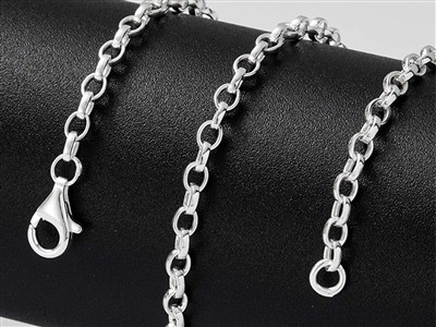 Cadena De Malla Jaseron De 3 mm, 45 cm, Plata 925 - Imagen Estandar - 4