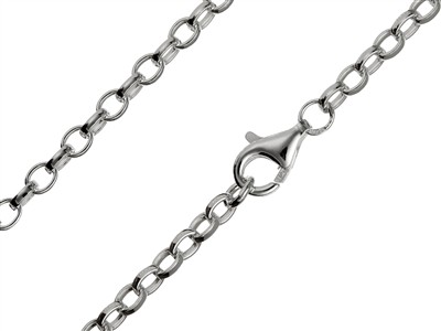 Cadena De Malla Ovalada Jaseron 3 X4,2mm, 50cm, Plata 925