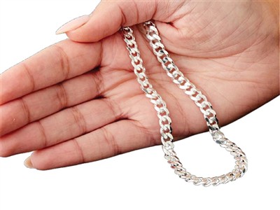 Cadena Barbada, 5,5 mm, 50 cm, Plata 925 - Imagen Estandar - 5