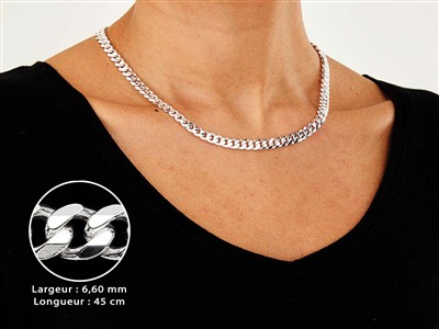 Cadena Barbada 6,6 mm, 45 cm, Plata925 - Imagen Estandar - 3