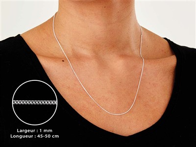 Cadena Gourmette Con Acabado De Corte De Diamante 1 Mm, 45-50 Cm, Plata 925 Sello De Contraste - Imagen Estandar - 3