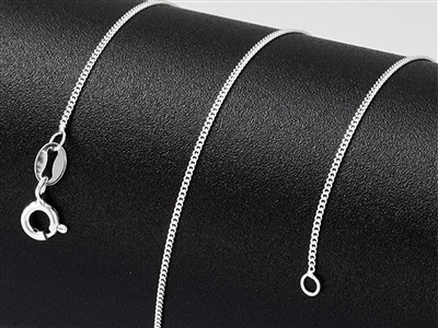 Cadena Gourmette Con Acabado De Corte De Diamante 1 Mm, 45-50 Cm, Plata 925 Sello De Contraste - Imagen Estandar - 4