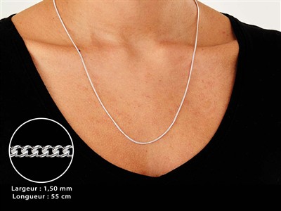 Cadena Gourmette De 1,5 mm, 55 cm, Plata 925 - Imagen Estandar - 3