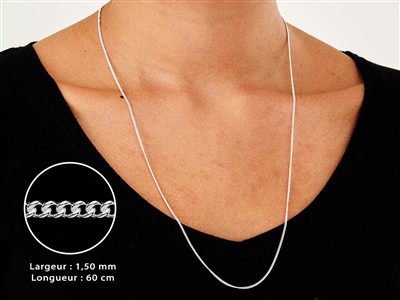 Cadena Gourmette 1,5 mm, 60 cm, Plata 925 - Imagen Estandar - 3