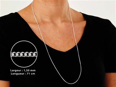 Cadena Gourmette De 1,5 mm, 71 cm, Plata 925 - Imagen Estandar - 3