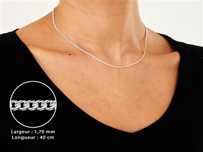 Cadena Gourmette De 1,7 mm, 40 cm, Plata 925 - Imagen Estandar - 3